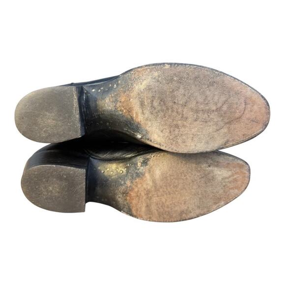 Lucchese 2000 Black Calfskin Cowboy Boot Men size 9.5 2E Wide - Picture 12 of 12